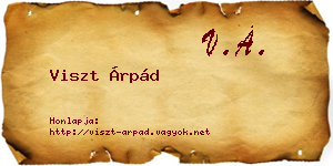 Viszt Árpád névjegykártya